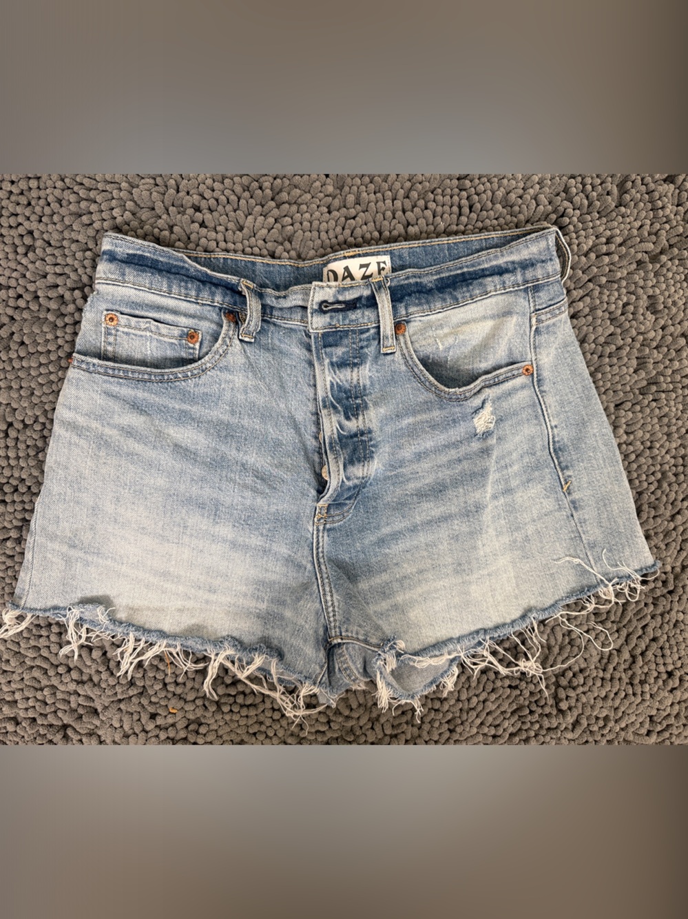 DAZE Light Wash Distressed Denim Shorts - Women's Jean Shorts